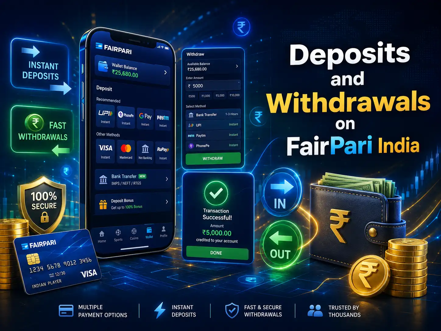 Deposits and Withdrawals on FairPari India: UPI, Paytm and Cryptocurrencies