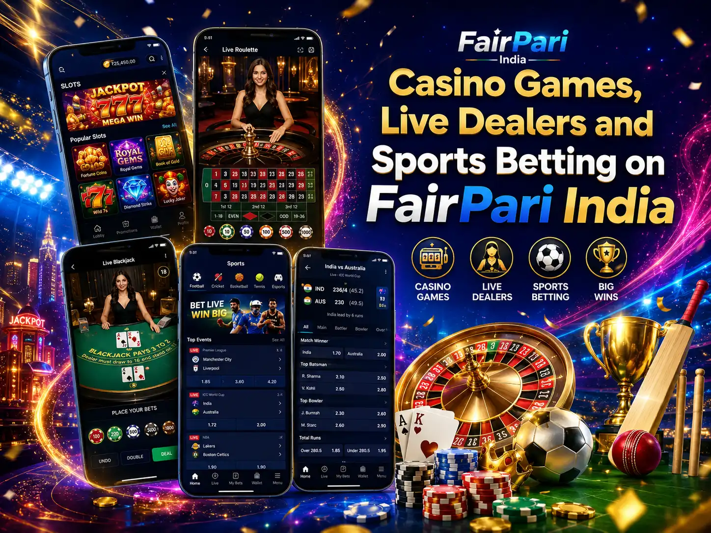 Casino Games, Live Dealers and Sports Betting on FairPari India